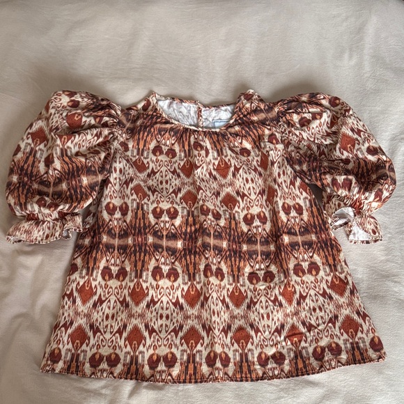 Autumn Adeigbo Brown and Cream Patterned Top - Picture 1 of 5